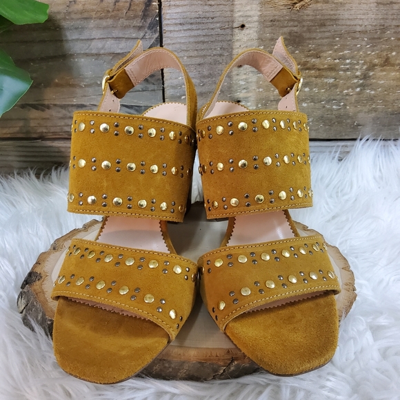 J. Crew Studded Suede Heeled Sandals - Picture 2 of 8